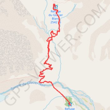 Itinéraire Vallouise - Pelvoux, refuge du Glacier Blanc, distance, dénivelé, altitude, carte, profil, trace GPS