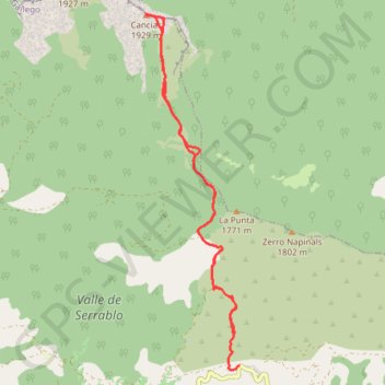Itinéraire Peña Cancias, distance, dénivelé, altitude, carte, profil, trace GPS