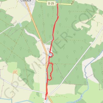 Itinéraire Forêt d'Izeure - Abbaye de CITEAUX, distance, dénivelé, altitude, carte, profil, trace GPS