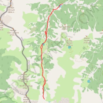 Itinéraire Villanova-PianSeneive, distance, dénivelé, altitude, carte, profil, trace GPS
