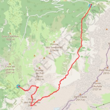 Itinéraire Tour des Muverans J1, distance, dénivelé, altitude, carte, profil, trace GPS