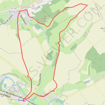 Itinéraire Le sentier du Bliot à Anvin, distance, dénivelé, altitude, carte, profil, trace GPS
