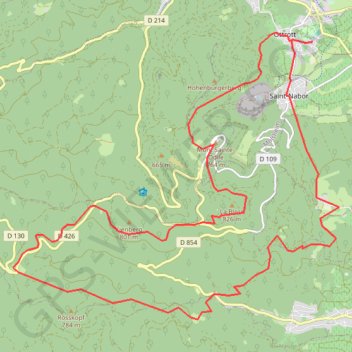 Itinéraire Sainte-Odile Versant Sud, distance, dénivelé, altitude, carte, profil, trace GPS