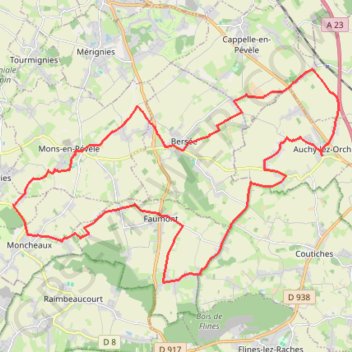 Itinéraire LA PEVELE, distance, dénivelé, altitude, carte, profil, trace GPS