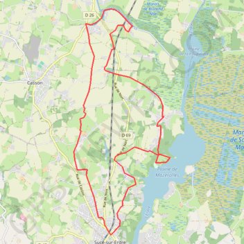 Itinéraire Rando Sucé Mazerolles Canal, distance, dénivelé, altitude, carte, profil, trace GPS