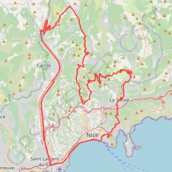 Itinéraire Gravel niçois, distance, dénivelé, altitude, carte, profil, trace GPS