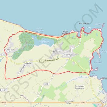 Itinéraire Gatteville le Phare (50760), distance, dénivelé, altitude, carte, profil, trace GPS