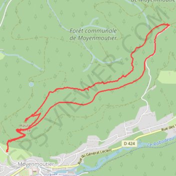 Itinéraire Moyenmoutier, distance, dénivelé, altitude, carte, profil, trace GPS