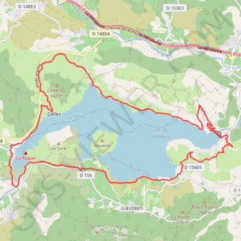Itinéraire Tour du Salagou, distance, dénivelé, altitude, carte, profil, trace GPS