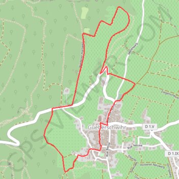 Itinéraire Gueberschwihr - Promenade du Gran Cru Goldert, distance, dénivelé, altitude, carte, profil, trace GPS