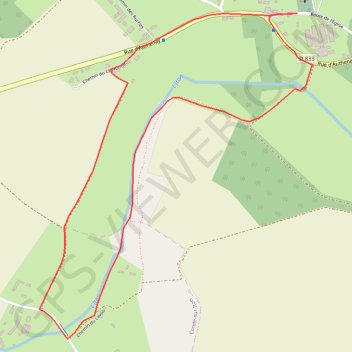 Itinéraire Circuit des Bords de l'Iton - Gouville, distance, dénivelé, altitude, carte, profil, trace GPS