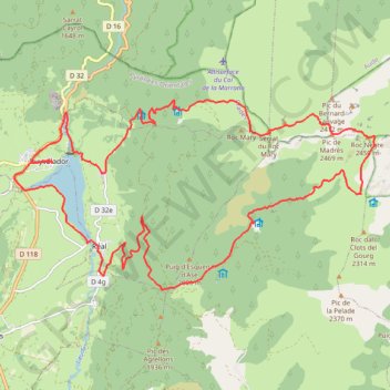 Itinéraire Pic de Madres, distance, dénivelé, altitude, carte, profil, trace GPS