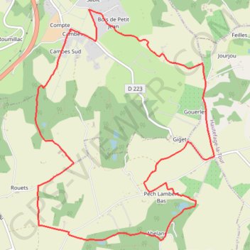 Itinéraire 2010CambesGiget, distance, dénivelé, altitude, carte, profil, trace GPS