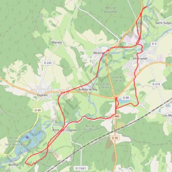 Itinéraire Circuit avec piste cyclable de Villersexel à Bonnal, distance, dénivelé, altitude, carte, profil, trace GPS