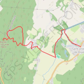 Itinéraire Saint-Joseph-de-Rivière - Le Rocher de la Garde, distance, dénivelé, altitude, carte, profil, trace GPS