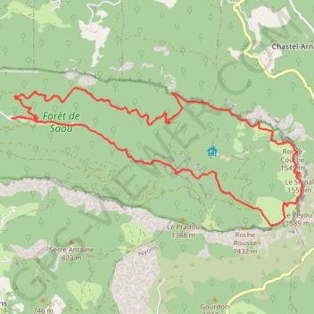 Itinéraire Synclinal de Saou (Drôme) - Les Trois becs, distance, dénivelé, altitude, carte, profil, trace GPS