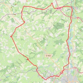 Itinéraire VALLON-ST VITTE-VIPLAIX-HURIEL-9271876, distance, dénivelé, altitude, carte, profil, trace GPS