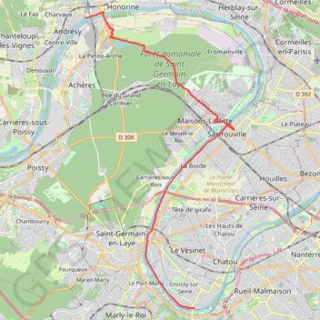 Itinéraire Croissy-sur-Seine - Conflans-Sainte-Honorine, distance, dénivelé, altitude, carte, profil, trace GPS