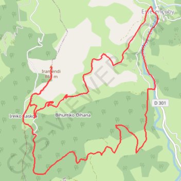 Itinéraire L’Iramendy depuis le village d'Estérençuby, distance, dénivelé, altitude, carte, profil, trace GPS