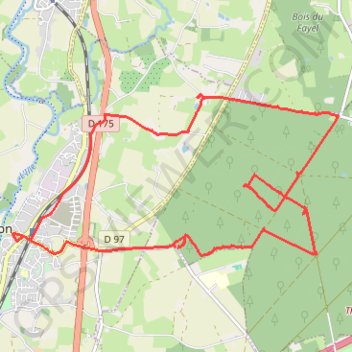 Itinéraire Forêt de Rennes, distance, dénivelé, altitude, carte, profil, trace GPS