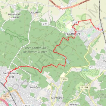 Itinéraire De Bouffemont à Saint Leu La Forêt, distance, dénivelé, altitude, carte, profil, trace GPS