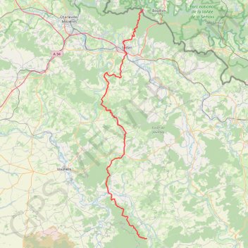 Itinéraire GR14 De Varennes en Argonne (Meuse) à Corbion (Belgique), distance, dénivelé, altitude, carte, profil, trace GPS