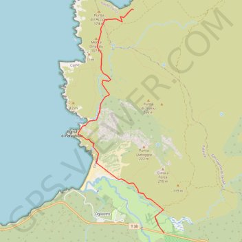 Itinéraire Plage de l'Acciolu, distance, dénivelé, altitude, carte, profil, trace GPS