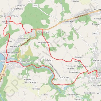 Itinéraire 12 L' architecture Beaumanoir 12 km, distance, dénivelé, altitude, carte, profil, trace GPS