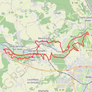 Itinéraire Vallée de l'Avre, distance, dénivelé, altitude, carte, profil, trace GPS