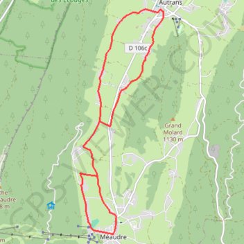 Itinéraire Vercors Autrans Méaudre - De village à village, distance, dénivelé, altitude, carte, profil, trace GPS