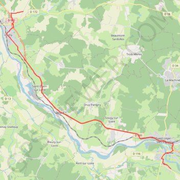 Itinéraire Itinéraire de 52 Rte des Feuillats, 58300 Decize, France à 926 Curty, 58160 Imphy, France, distance, dénivelé, altitude, carte, profil, trace GPS
