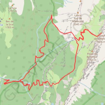 Itinéraire Chaos et Dôme de Bellefond, distance, dénivelé, altitude, carte, profil, trace GPS