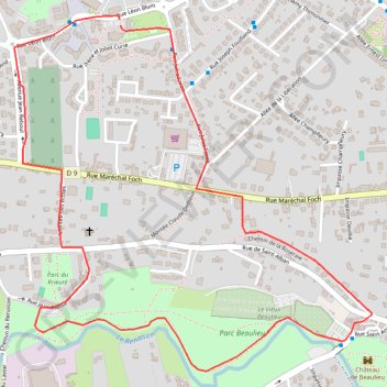 Itinéraire Balades Riorgeoises - Du bourg au centre, distance, dénivelé, altitude, carte, profil, trace GPS