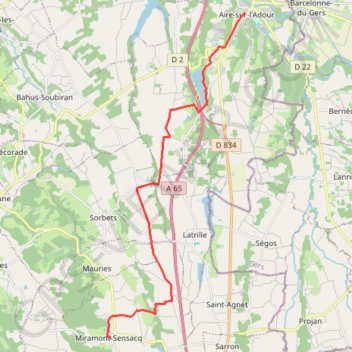 Itinéraire GR65 sept 2023 J1, distance, dénivelé, altitude, carte, profil, trace GPS