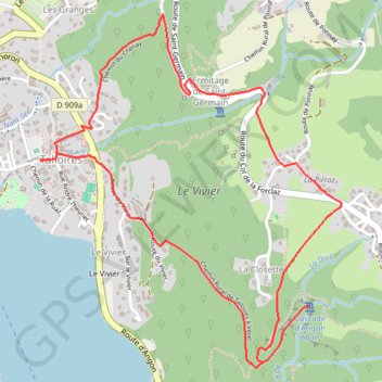 Itinéraire La Cascade d'Angon et l'Ermitage Saint-Germain, distance, dénivelé, altitude, carte, profil, trace GPS