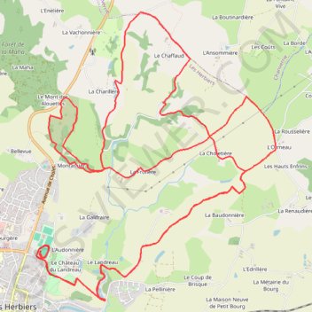 Itinéraire Autour du Mont des Alouettes - Les Herbiers, distance, dénivelé, altitude, carte, profil, trace GPS