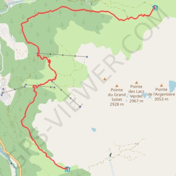 Itinéraire Via Alpina - Refuge de l'Archeboc > Le Monal, distance, dénivelé, altitude, carte, profil, trace GPS