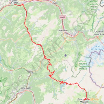 Itinéraire Saint-Sixt à Séez, distance, dénivelé, altitude, carte, profil, trace GPS