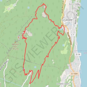 Itinéraire La Dent du Chat par la Grotte Parin et le Couloir Nord, distance, dénivelé, altitude, carte, profil, trace GPS