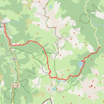Itinéraire GR10ETSAUTGABAS, distance, dénivelé, altitude, carte, profil, trace GPS