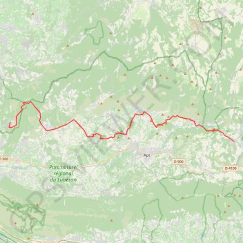Itinéraire Massif des ocres du Luberon sur le GR 6, distance, dénivelé, altitude, carte, profil, trace GPS