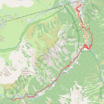 Itinéraire Pont du Cayan à Cauterets, distance, dénivelé, altitude, carte, profil, trace GPS