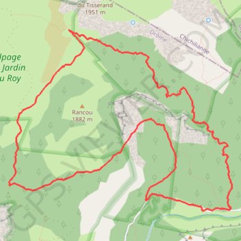 Itinéraire Tour du Rancou dans le Vercors Sud, distance, dénivelé, altitude, carte, profil, trace GPS