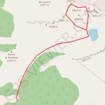 Itinéraire Punta Fulsa par le lago del Cao, distance, dénivelé, altitude, carte, profil, trace GPS