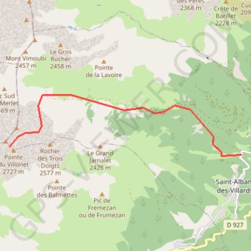 Itinéraire Col du Villonet, distance, dénivelé, altitude, carte, profil, trace GPS