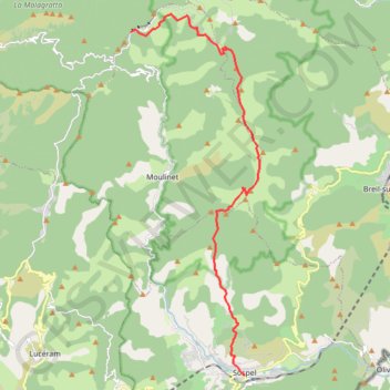 Itinéraire Mercantour - de la baisse de Camp d'Argent à Sospel, distance, dénivelé, altitude, carte, profil, trace GPS