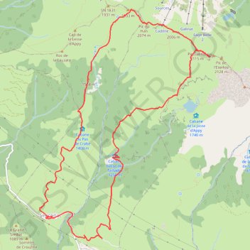 Itinéraire Pic du Han-Galinat 02 JAN 2023 10:05 002, distance, dénivelé, altitude, carte, profil, trace GPS