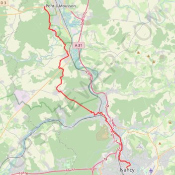 Itinéraire GRP_Metz_nancy, distance, dénivelé, altitude, carte, profil, trace GPS
