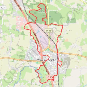 Itinéraire Vern-sur-Seiche, distance, dénivelé, altitude, carte, profil, trace GPS