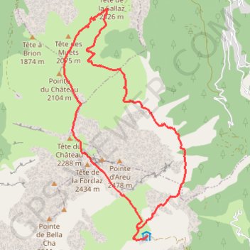 Itinéraire 74-2 Doran Pointe d areu, distance, dénivelé, altitude, carte, profil, trace GPS